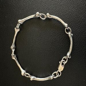 Sterling Silver 925 Bones Link Bracelet 8"